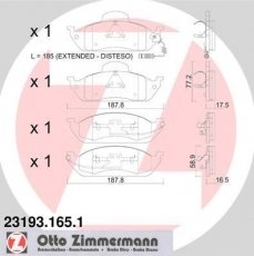 Купить 23193.165.1 Zimmermann Тормозные колодки передние М Класс W163 (2.3, 2.7, 3.2, 3.7, 4.3) с датчиком износа
