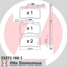 Купить 23273.160.1 Zimmermann Тормозные колодки передние Alfa Romeo 156 1.9 JTD 16V Q4 с датчиком износа