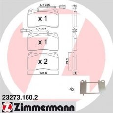 Купить 23273.160.2 Zimmermann Тормозные колодки передние Альфа Ромео  1.9 JTD 16V Q4 с датчиком износа