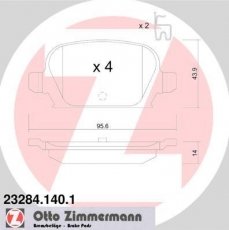 Купить 23284.140.1 Zimmermann Тормозные колодки задние Corsa C (1.7 CDTI, 1.8) с звуковым предупреждением износа