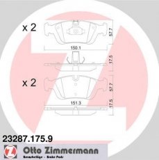 Купить 23287.175.9 Zimmermann Тормозные колодки передние БМВ Е46 (1.6, 1.8, 1.9, 2.0) подготовлено для датчика износа колодок