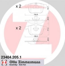 Купити 23404.205.1 Zimmermann Гальмівні колодки передні Vectra C (2.8, 3.0, 3.2) подготовлено для датчика износа колодок