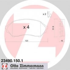 Купити 23490.150.1 Zimmermann Гальмівні колодки передні Mazda 323 BJ (1.3, 1.5, 1.6, 2.0) с звуковым предупреждением износа