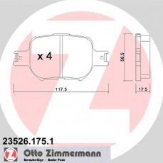 Купити 23526.175.1 Zimmermann Гальмівні колодки передні Селіка (1.8 16V TS, 1.8 16V VT-i) 