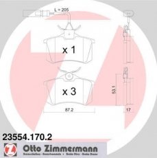 Купить 23554.170.2 Zimmermann Тормозные колодки задние Galaxy (1.9, 2.0, 2.3, 2.8) с датчиком износа