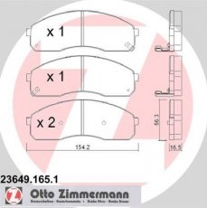 Купить 23649.165.1 Zimmermann Тормозные колодки передние Carnival (2.5, 2.9, 3.5) с звуковым предупреждением износа