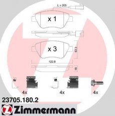 Купить 23705.180.2 Zimmermann Тормозные колодки передние Doblo (1.2, 1.4, 1.6, 1.9) с датчиком износа