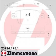 Тормозная колодка 23714.175.1 Zimmermann – с датчиком износа фото 1