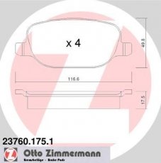 Тормозная колодка 23760.175.1 Zimmermann –  фото 1