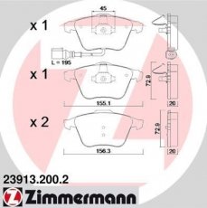Купить 23913.200.2 Zimmermann Тормозные колодки передние Audi TT (1.8, 2.0, 3.2) 