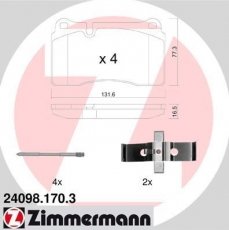 Купить 24098.170.3 Zimmermann Тормозные колодки  подготовлено для датчика износа колодок