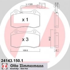 Купить 24143.150.1 Zimmermann Тормозные колодки передние Леон (1.8 T Cupra R, 2.8 Cupra 4) с датчиком износа