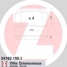 Купить 24162.150.1 Zimmermann Тормозные колодки передние Megane 2 (2.0, 2.0 Renault Sport, 2.0 dCi) 