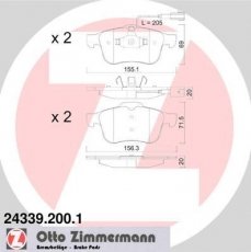 Тормозная колодка 24339.200.1 Zimmermann – с датчиком износа фото 1
