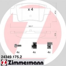 Купити 24349.175.2 Zimmermann Гальмівні колодки задні Корса Д (1.4, 1.6 Turbo, 1.7 CDTI) 