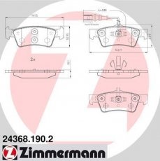 Тормозная колодка 24368.190.2 Zimmermann – с датчиком износа фото 1