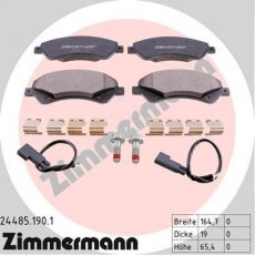 Купить 24485.190.1 Zimmermann Тормозные колодки передние Transit 7 (2.2, 2.3, 2.4, 3.2) с датчиком износа