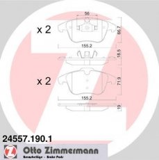 Купить 24557.190.1 Zimmermann Тормозные колодки передние Citroen C4 Picasso (1.6, 2.0) 