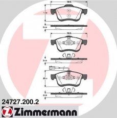 Купить 24727.200.2 Zimmermann Тормозные колодки передние Combo (1.2, 1.4, 1.6, 2.0) с датчиком износа