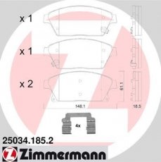 Купить 25034.185.2 Zimmermann Тормозные колодки передние Зафира С (1.4, 1.6, 1.8, 2.0) с звуковым предупреждением износа
