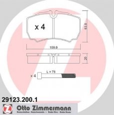 Купить 29123.200.1 Zimmermann Тормозные колодки задние Дейли (2.3, 2.8, 3.0) подготовлено для датчика износа колодок