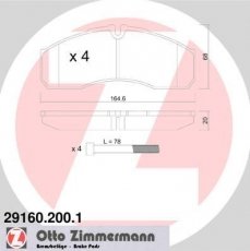 Купить 29160.200.1 Zimmermann Тормозные колодки  Iveco подготовлено для датчика износа колодок
