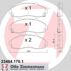 Тормозная колодка 23484.170.1 Zimmermann – с звуковым предупреждением износа фото 1