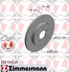 Купить 250.1345.20 Zimmermann Тормозные диски Mondeo 3 (1.8, 2.0, 2.2, 2.5, 3.0)