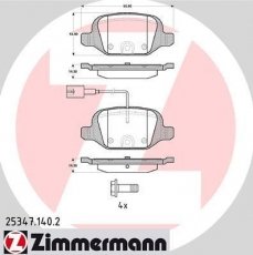 Тормозная колодка 25347.140.2 Zimmermann – с датчиком износа фото 1