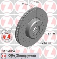 Купити 150.3481.52 Zimmermann Гальмівні диски БМВ Е60 (Е60, Е61) (535 d, 540 i, 550 i)