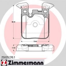 Тормозная колодка 25029.170.1 Zimmermann – подготовлено для датчика износа колодок фото 1