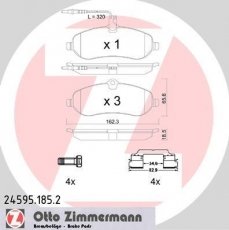 Купить 24595.185.2 Zimmermann Тормозные колодки передние Скудо (1.6 D Multijet, 2.0 D Multijet) с датчиком износа