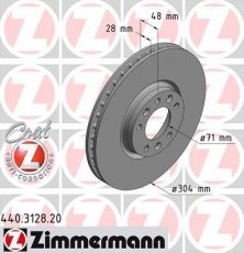 Купити 440.3128.20 Zimmermann Гальмівні диски Citroen C4 (1.2, 1.6, 2.0)