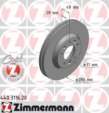 Купить 440.3116.20 Zimmermann Тормозные диски Jumpy (1.6 HDi 90 16V, 1.6 HDi 90 8V)