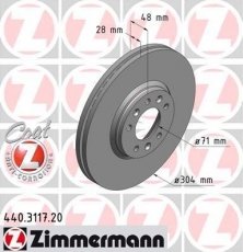 Купить 440.3117.20 Zimmermann Тормозные диски Скудо (1.6 D Multijet, 2.0 D Multijet)