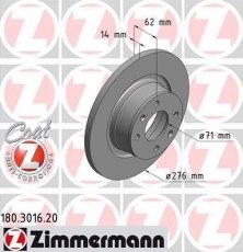Гальмівний диск 180.3016.20 Zimmermann фото 1