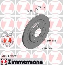 Гальмівний диск 285.3520.20 Zimmermann фото 1