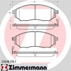 Купить 23698.170.1 Zimmermann Тормозные колодки передние Pathfinder (2.5, 3.0, 4.0) без датчика износа