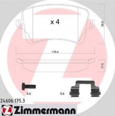 Купить 24606.175.3 Zimmermann Тормозные колодки задние Audi A5 