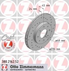 Купить 380.2162.52 Zimmermann Тормозные диски Galant (7, 8) (1.8, 2.0, 2.4, 2.5)