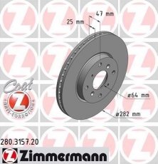 Купити 280.3157.20 Zimmermann Гальмівні диски Аккорд (1.9, 2.0, 2.3)
