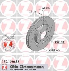 Купить 430.1490.52 Zimmermann Тормозные диски Мерива (1.4 16V Twinport, 1.4 16V Twinport LPG, 1.6)