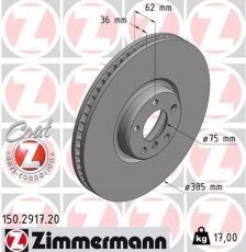 Купити 150.2917.20 Zimmermann Гальмівні диски БМВ Х5 (Е70, Ф15) (M 50 d, xDrive 50 i)