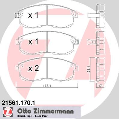 Тормозная колодка 21561.170.1 Zimmermann –  фото 1