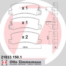 Купить 21833.150.1 Zimmermann Тормозные колодки задние Лексус ЕС 3.0 с звуковым предупреждением износа