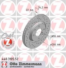 Купить 440.3105.52 Zimmermann Тормозные диски Peugeot 206 (1.4, 1.6, 2.0)