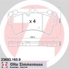 Купити 23693.165.9 Zimmermann Гальмівні колодки передні Audi Q7 (3.0, 3.6, 4.1, 4.2, 5.9) подготовлено для датчика износа колодок