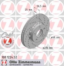 Купить 100.1224.52 Zimmermann Тормозные диски Audi 80