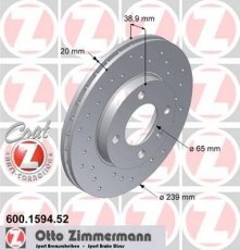 Тормозной диск 600.1594.52 Zimmermann фото 1