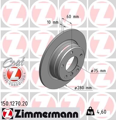 Тормозной диск 150.1270.20 Zimmermann фото 1